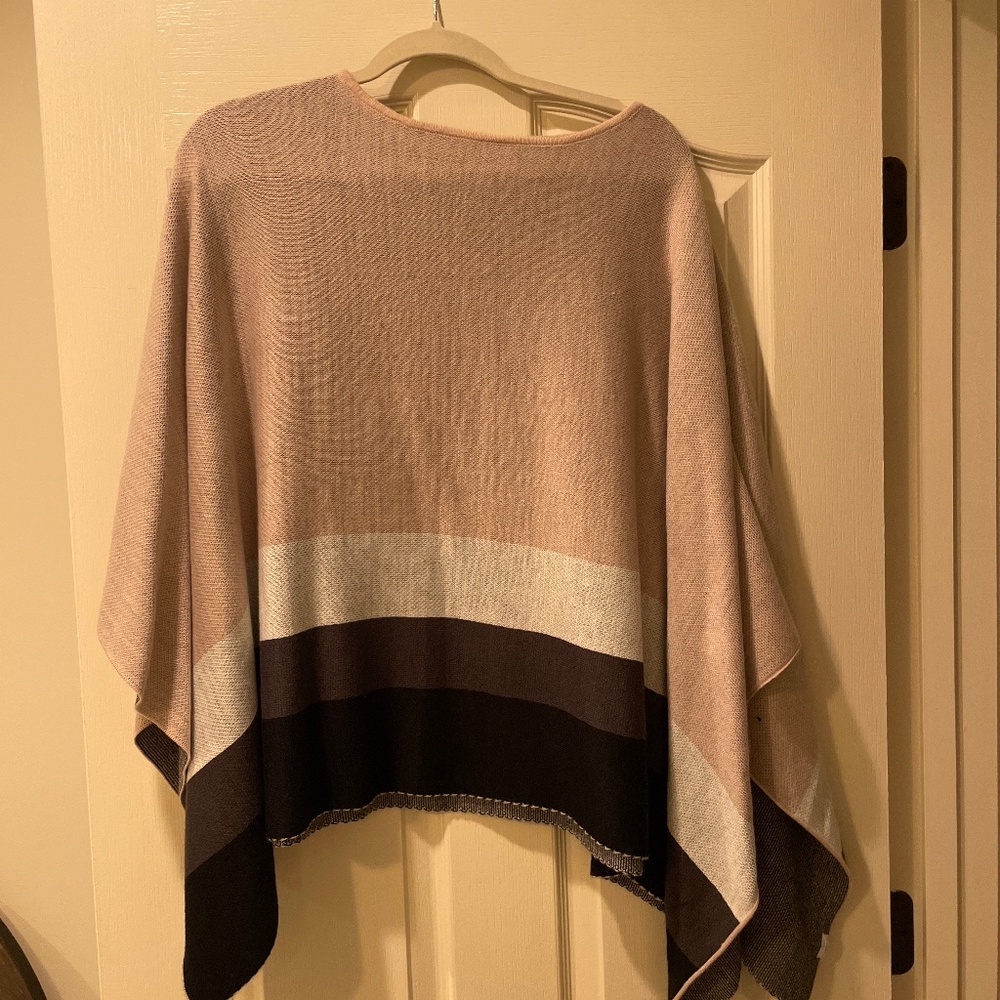 Ann Taylor one size neutral poncho sweater